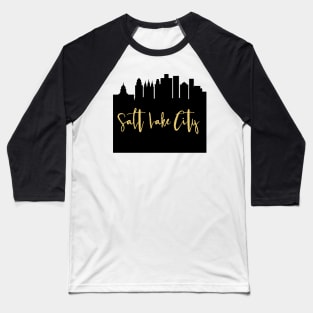 SALT LAKE CITY UTAH DESIGNER SILHOUETTE SKYLINE ART Baseball T-Shirt